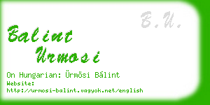 balint urmosi business card