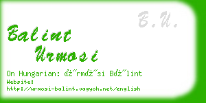 balint urmosi business card